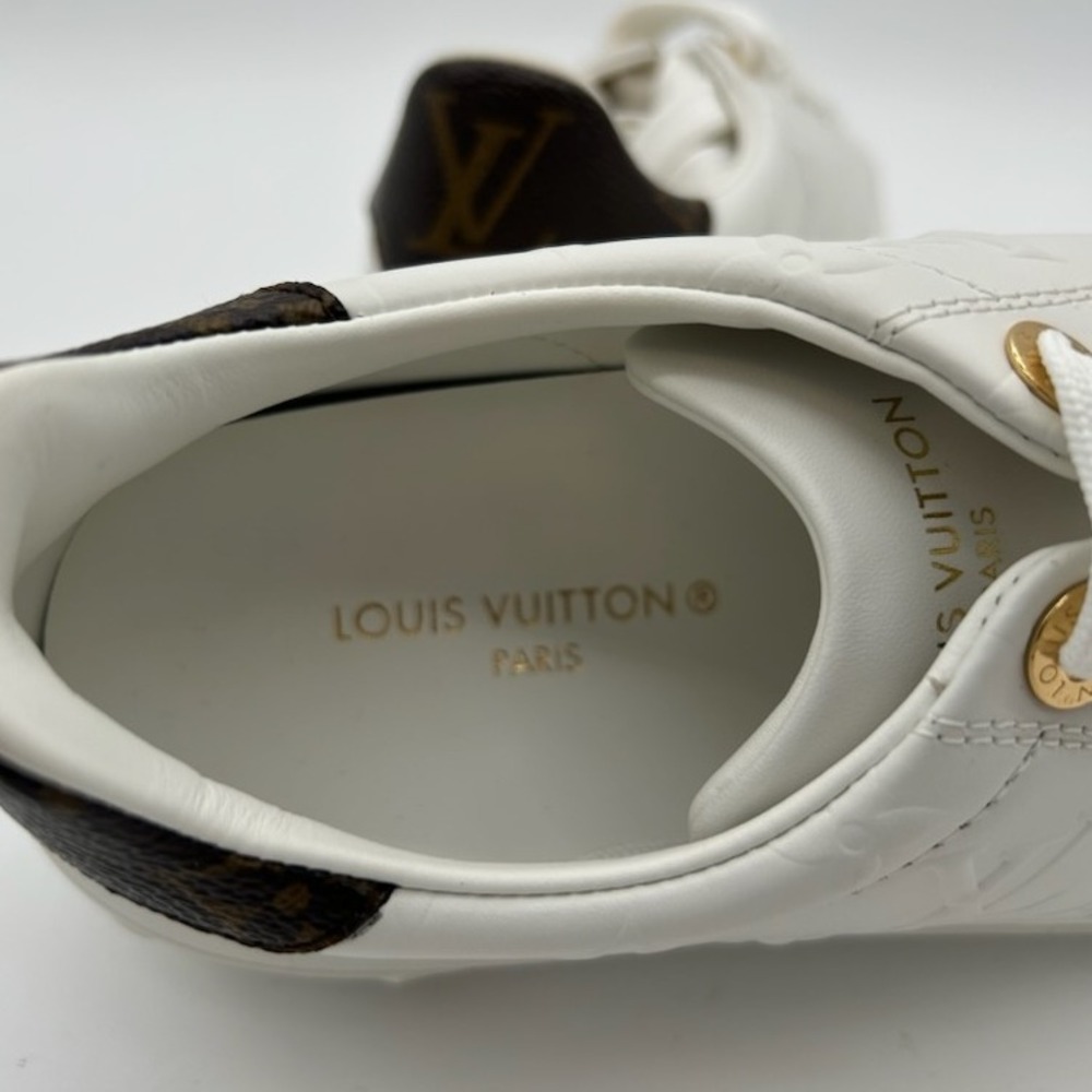 New Louis Vuitton White Time Out Sneakers Women's Size 36.5 US 6.5 Shoes Leather - Picture 4 of 5
